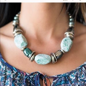 In Good Glazes- Blue Necklace w/matching earrings